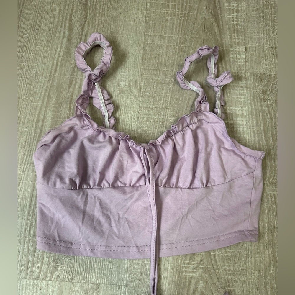 Lavender Ruffle Trim Women's Top